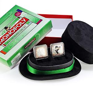 Niue set of 2 coins Board Games Monopoly colored proof silver coins 2013