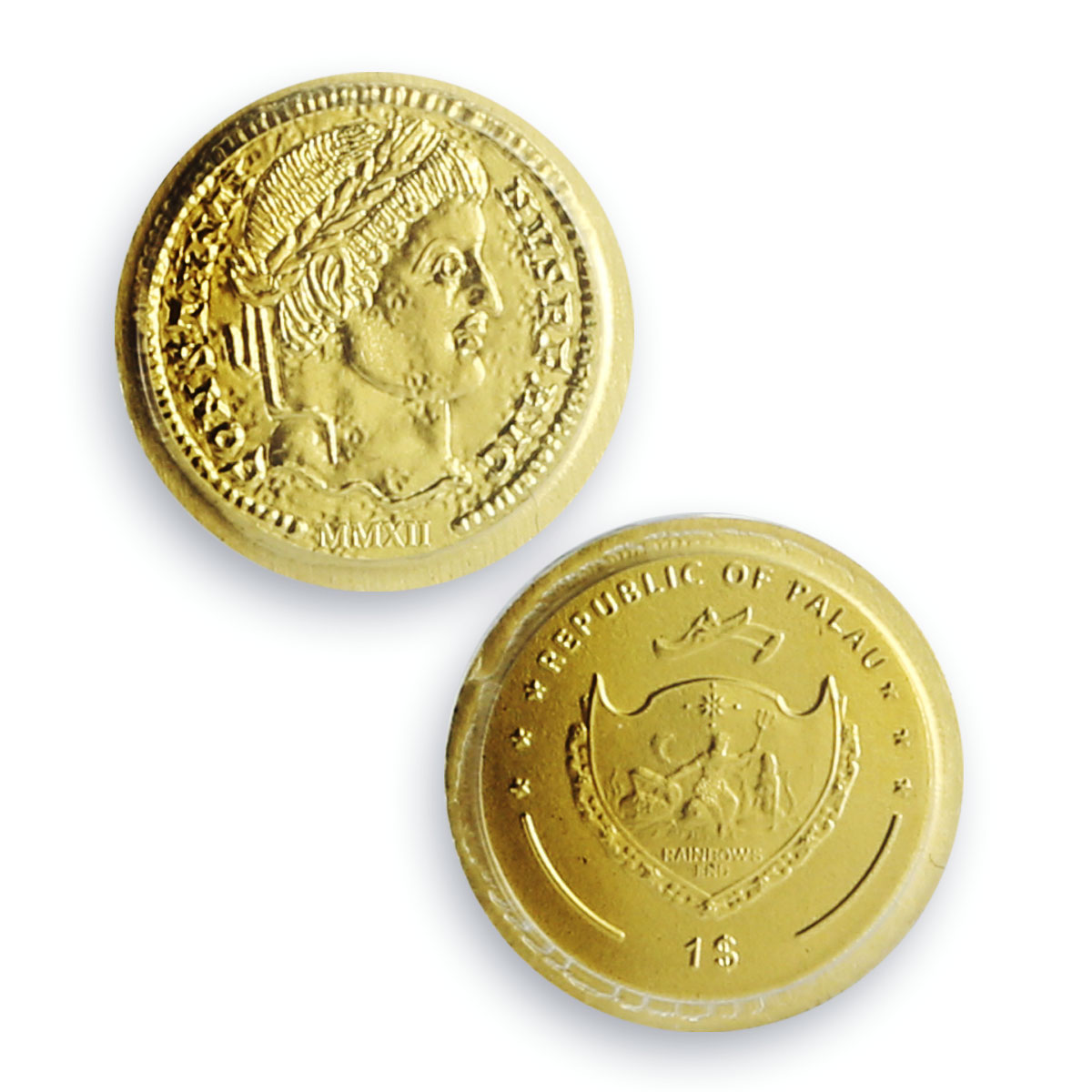 Palau 1 dollar Rome Empire Emperor Constantine Politics MS70 PCGS gold coin 2012