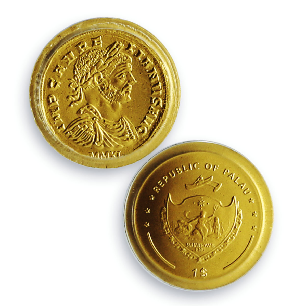 Palau 1 dollar Rome Empire Emperor Aurelian Politics MS70 PCGS gold coin 2011