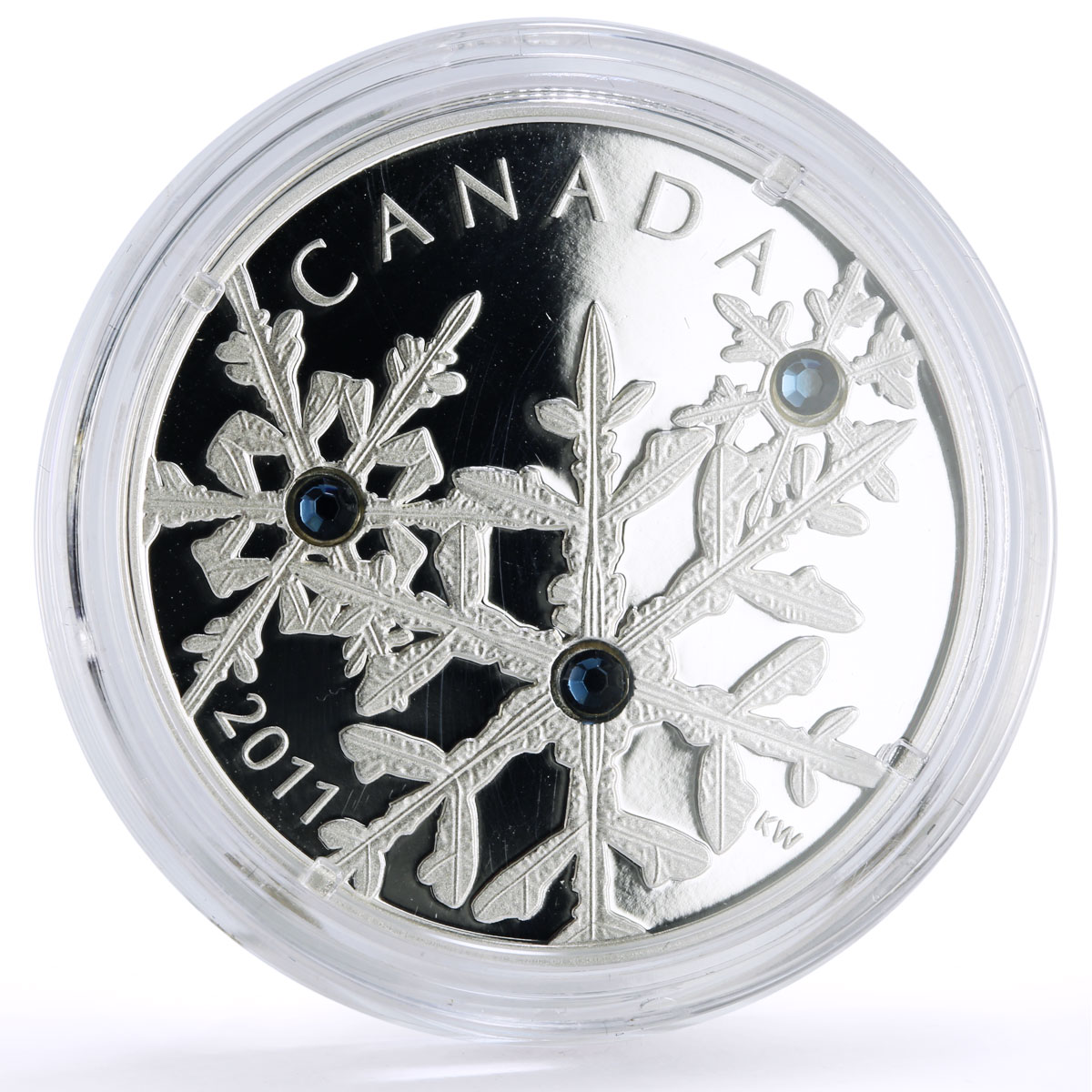 Canada 20 dollars Crystal Snowflake Blue Montana proof silver coin 2011