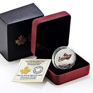 Canada 10 dollars Conservation Wildlife Cinnamon Duck Bird Fauna Ag coin 2015