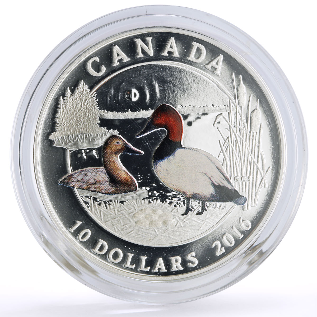 Canada 10 dollars Conservation Wildlife Canvasback Duck Bird Fauna Ag coin 2016