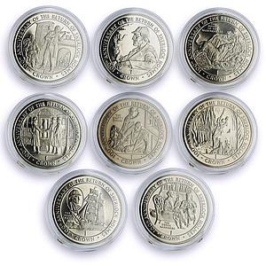 Gibraltar set of 8 coins Sherlock Holmes Return Literature CuNi coins 1994