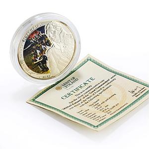 Niue 1 dollar Great Commanders Mikhail Kutuzov colored proof silver coin 2010