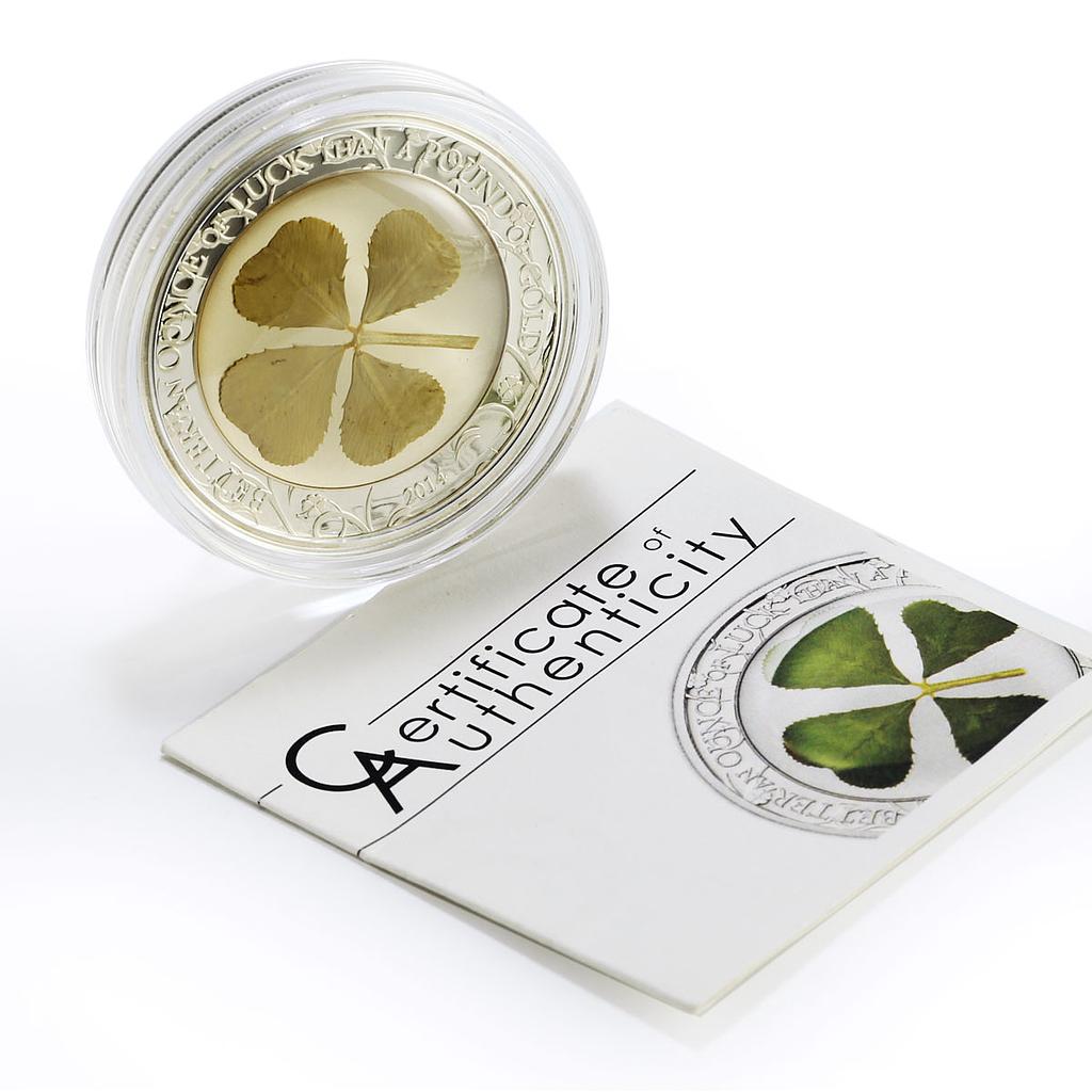 Palau 5 dollars Lucky Symbols Clover Leaf Good Luck proof silver coin 2014