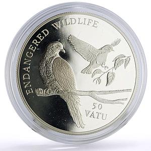 Vanuatu 50 vatu Conservation Wildlife Pigeon Bird Fauna proof silver coin 1992