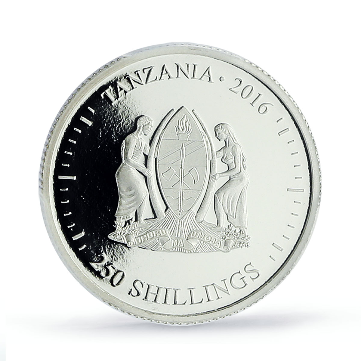 Tanzania 250 shillings Time Evolution Clock History PR70 PCGS silver coin 2016