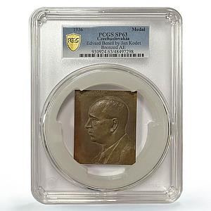 Czechoslovakia President Edvard Benes Politics SP63 PCGS bronze medal 1936