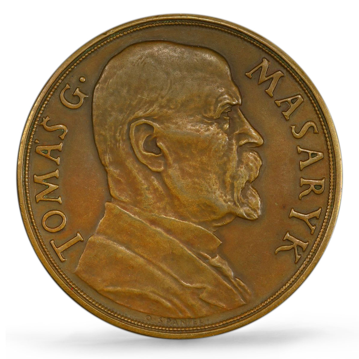 Czechoslovakia President Tomas Masaryk Politics 60mm UNC PCGS bronze medal 1935