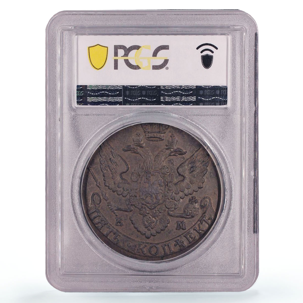 Russia Empire 5 kopecks Ekaterina II Coinage Bit-646 MS62 PCGS copper coin 1792