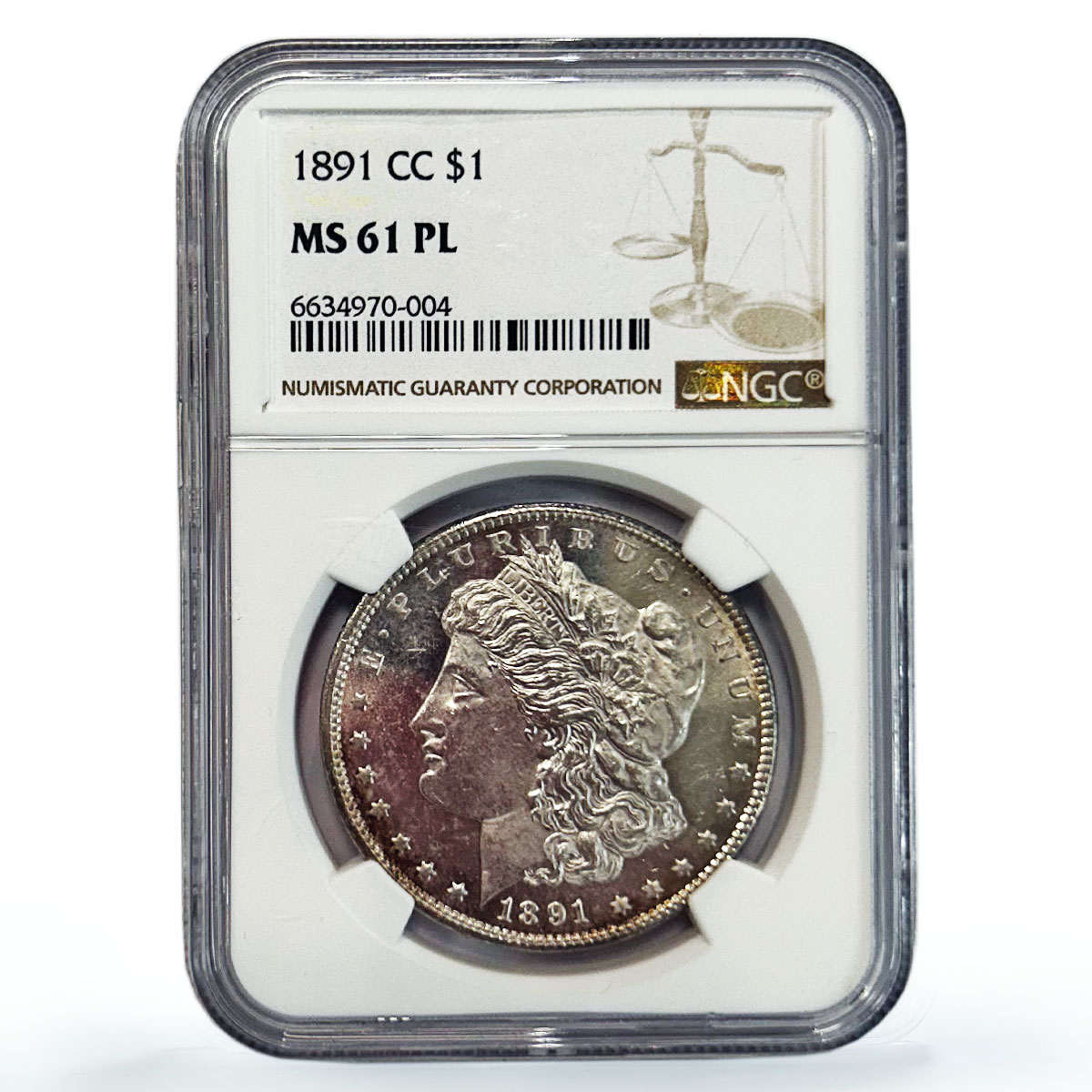 United States 1 dollar Liberty Morgan Dollar CC KM-110 MS61 NGC silver coin 1891