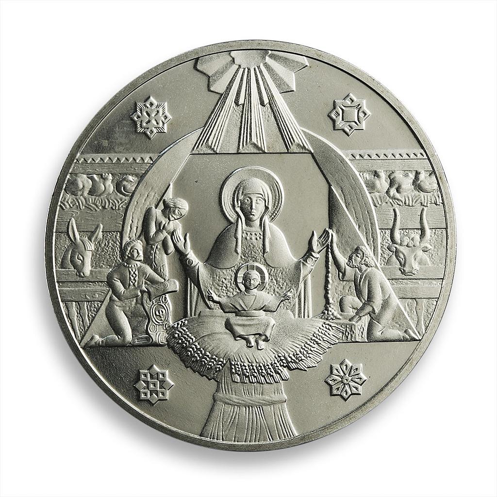 Ukraine 5 hryvnia 2000 years Christmas orthodox religion faith nickel coin 1999