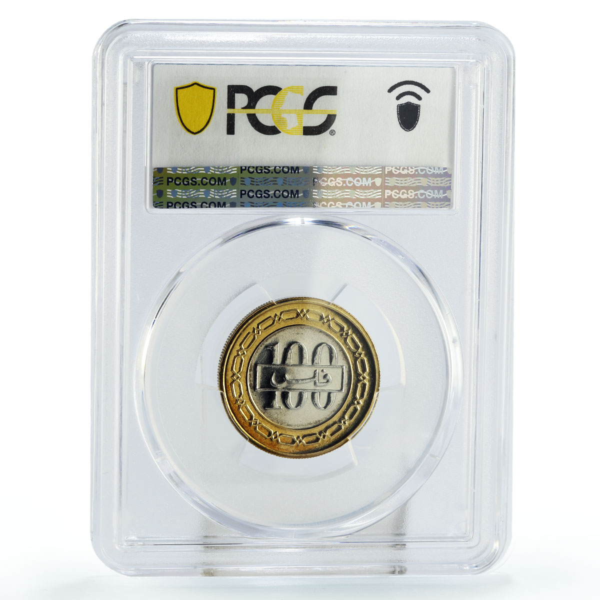 Bahrain 100 fils First Grand Prix KM-29 MS67 PCGS bimetal coin 2004