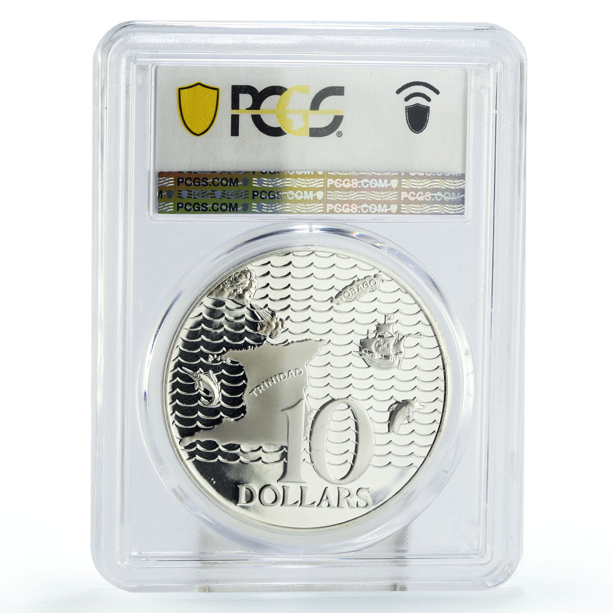 Trinidad and Tobago 10 $ 10th Independence KM-24a PR68 PCGS silver coin 1975