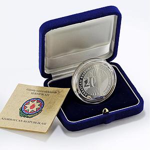 Azerbaijan 5 manat 20th Anniversary of Central Bank proof silver coin 2012