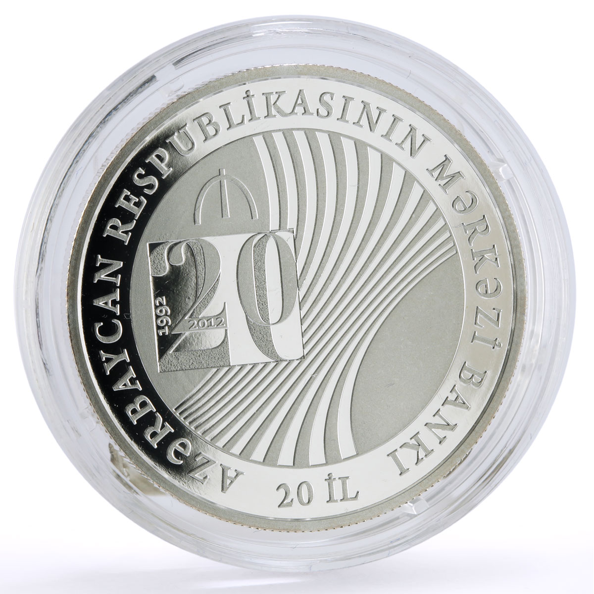 Azerbaijan 5 manat 20th Anniversary of Central Bank proof silver coin 2012