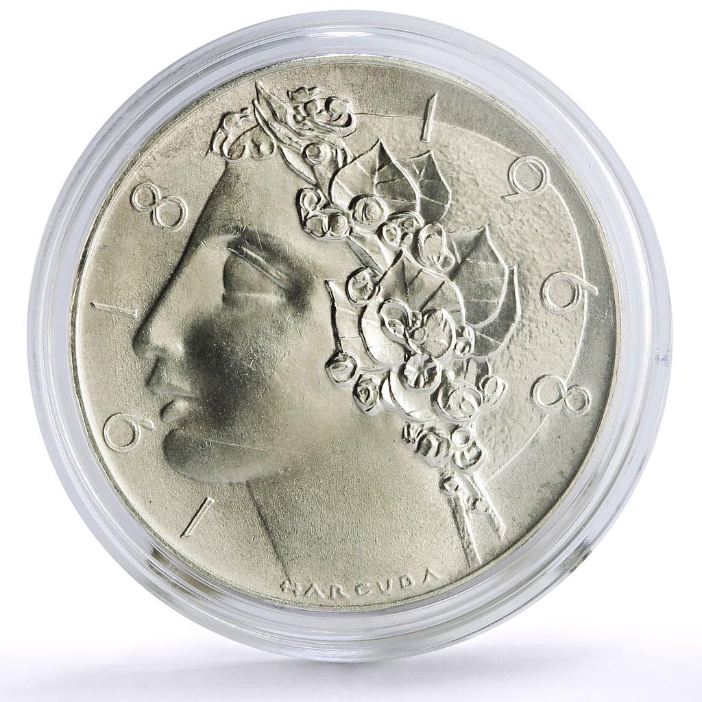 Czechoslovakia 50 korun 50th Jubilee of Independence Freedom silver coin 1968