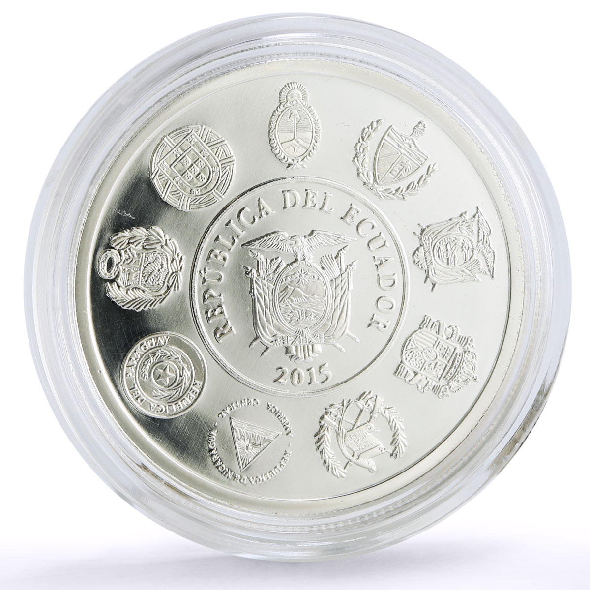Ecuador 1 sucre Ibero-American Cultural Roots Lovers Remains silver coin 2015