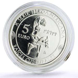 Spain 5 euro Ibero-American Cultural Roots Soldier on Horse silver coin 2015