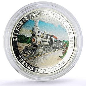 Guatemala 1 quetzal Ibero-American Trains Railroads Locomotive 34 Ag coin 2019