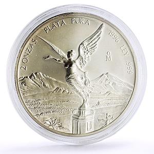 Mexico 2 onzas Libertad Angel of Independence silver coin 1996