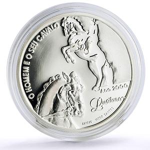 Portugal 1000 escudos Ibero-American Hombre Caballo Horseman silver coin 2000