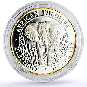 Somalia 500 shillings African Wildlife Elephant Fauna proof silver coin 2004