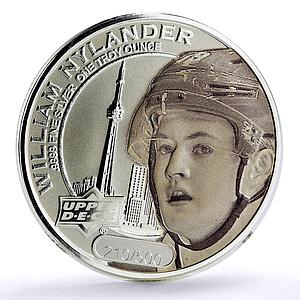 Cook Islands 1 $ Upper Deck Grandeur NHL Hockey William Nylander Ag coin 2017