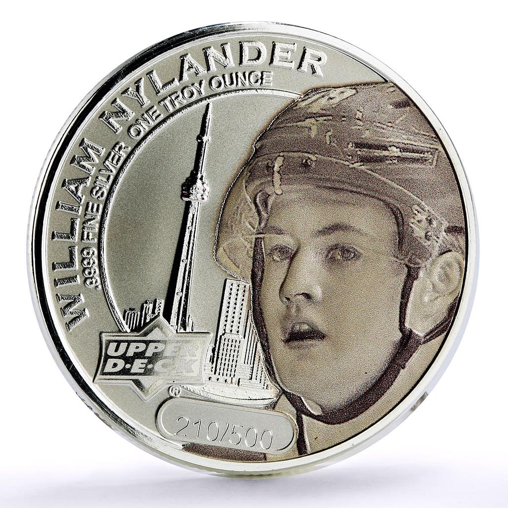 Cook Islands 1 $ Upper Deck Grandeur NHL Hockey William Nylander Ag coin 2017