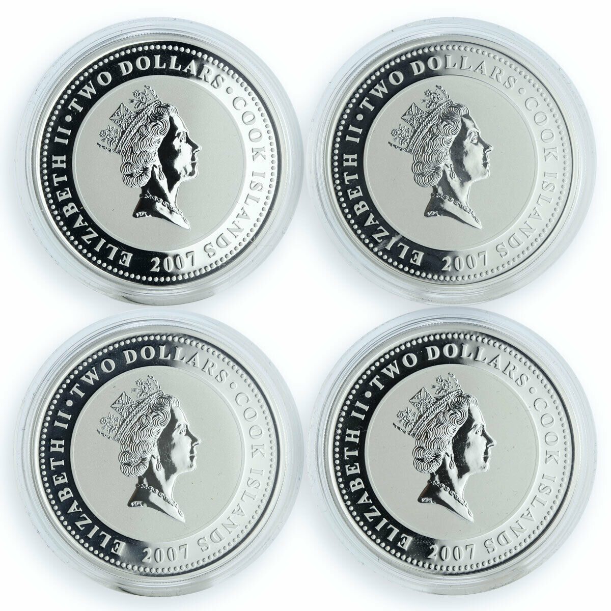 Cook Islands set of 4 coins The Adventures of Sherlock Holmes silver coins 2007