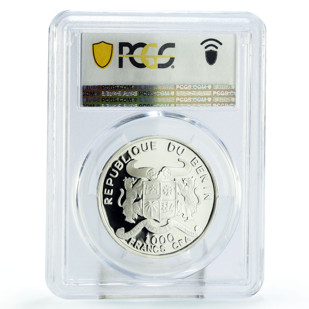 Benin 1000 francs Poet Vogelweide Literature PR69 PCGS silver coin 2005