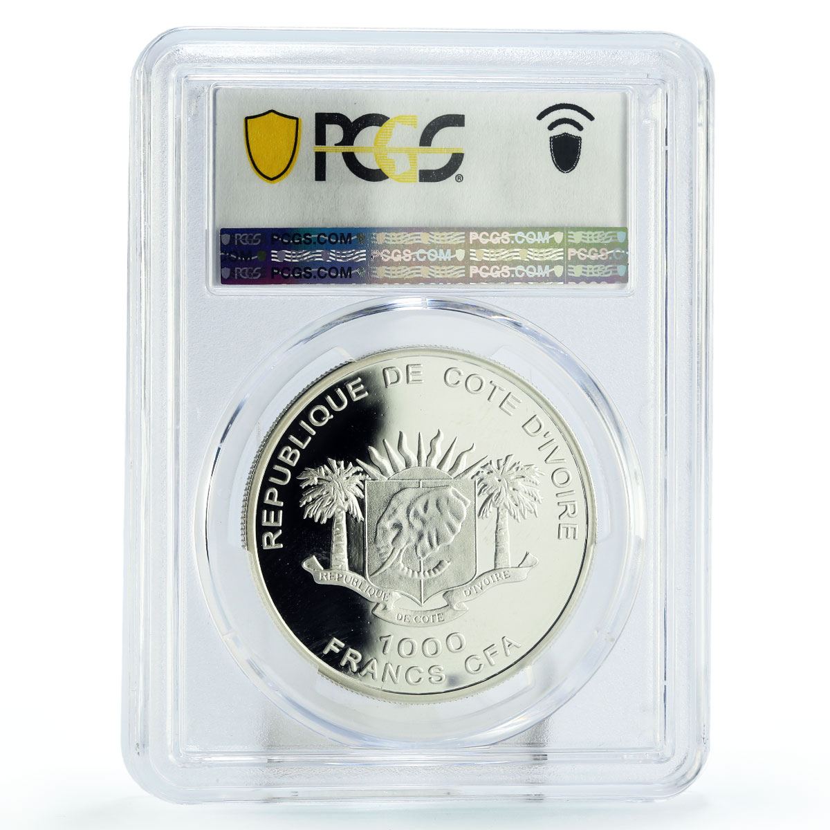 Ivory Coast 1000 francs Seafaring Preussen Ship Clipper PR70 PCGS Ag coin 2009