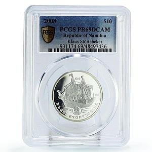 Namibia 10 $ Seafaring Klaus Stortebeker Ship Clipper PR69 PCGS silver coin 2008