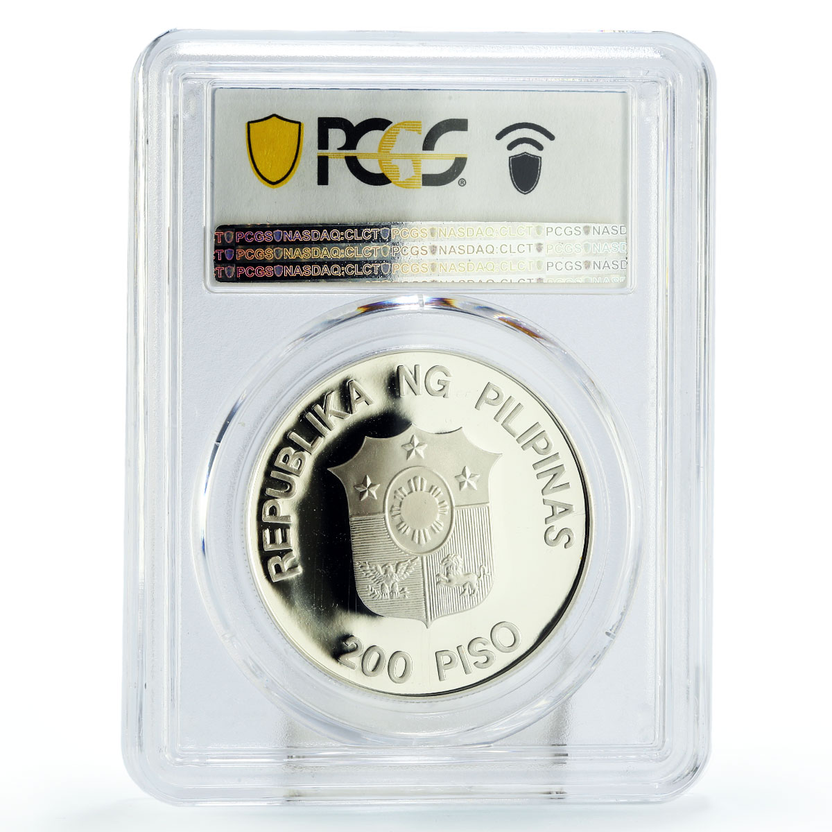 Philippines 200 piso WWF series Mindoro Buffalo Bull PR69 PCGS silver coin 1987