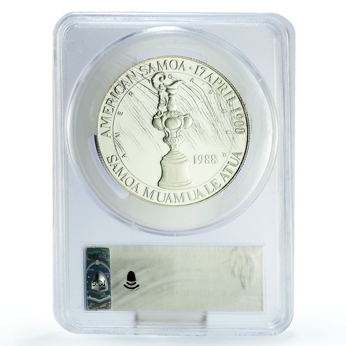 Samoa 25 $ America's Cup Yachting Sailboat Ship KM-3 PR69 PCGS silver coin 1988