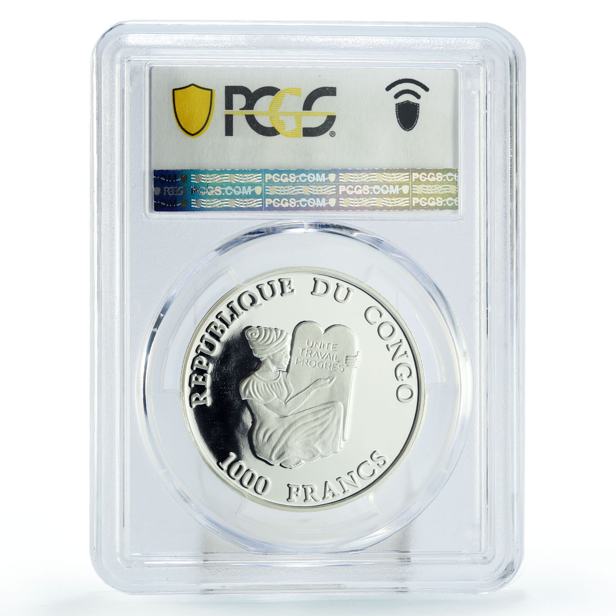 Congo 1000 francs Philologist Konrad Duden Science PR69 PCGS silver coin 2004