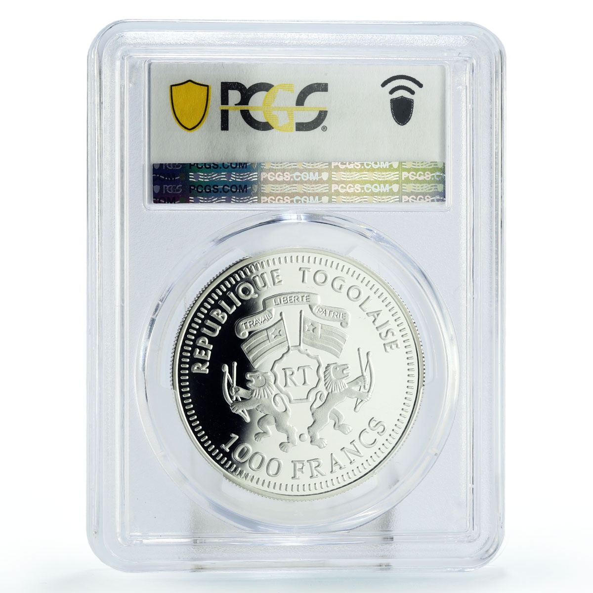 Togo 1000 francs Seafaring Dampier Roebuck Ship Clipper PR70 PCGS Ag coin 2004