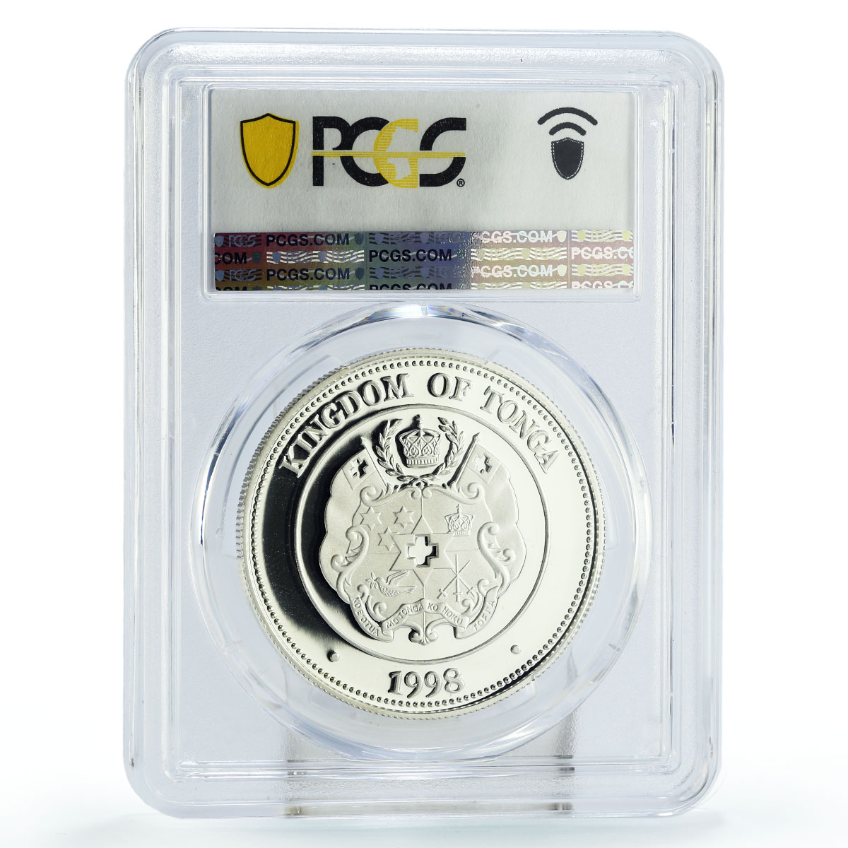 Tonga 1 paanga Seafaring Catamaran Boat Ship Clipper PR68 PCGS silver coin 1998
