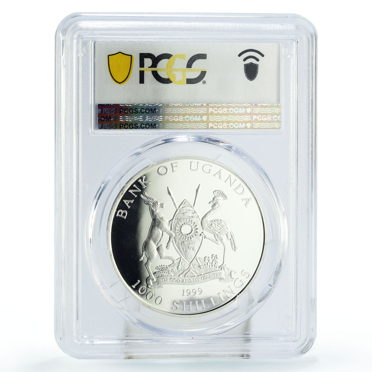 Uganda 1000 shillings Admiral Nelson Victory Ship Clipper PR69 PCGS Ag coin 1999