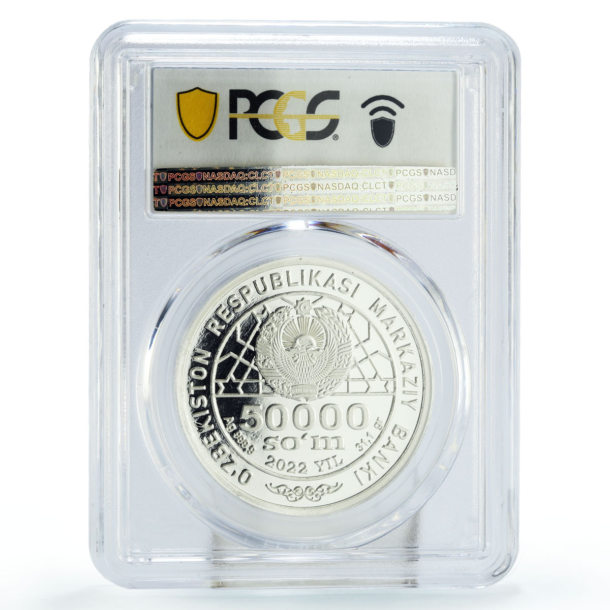 Uzbekistan 50000 som Traditional Navruz Holiday Crescent PR69 PCGS Ag coin 2022