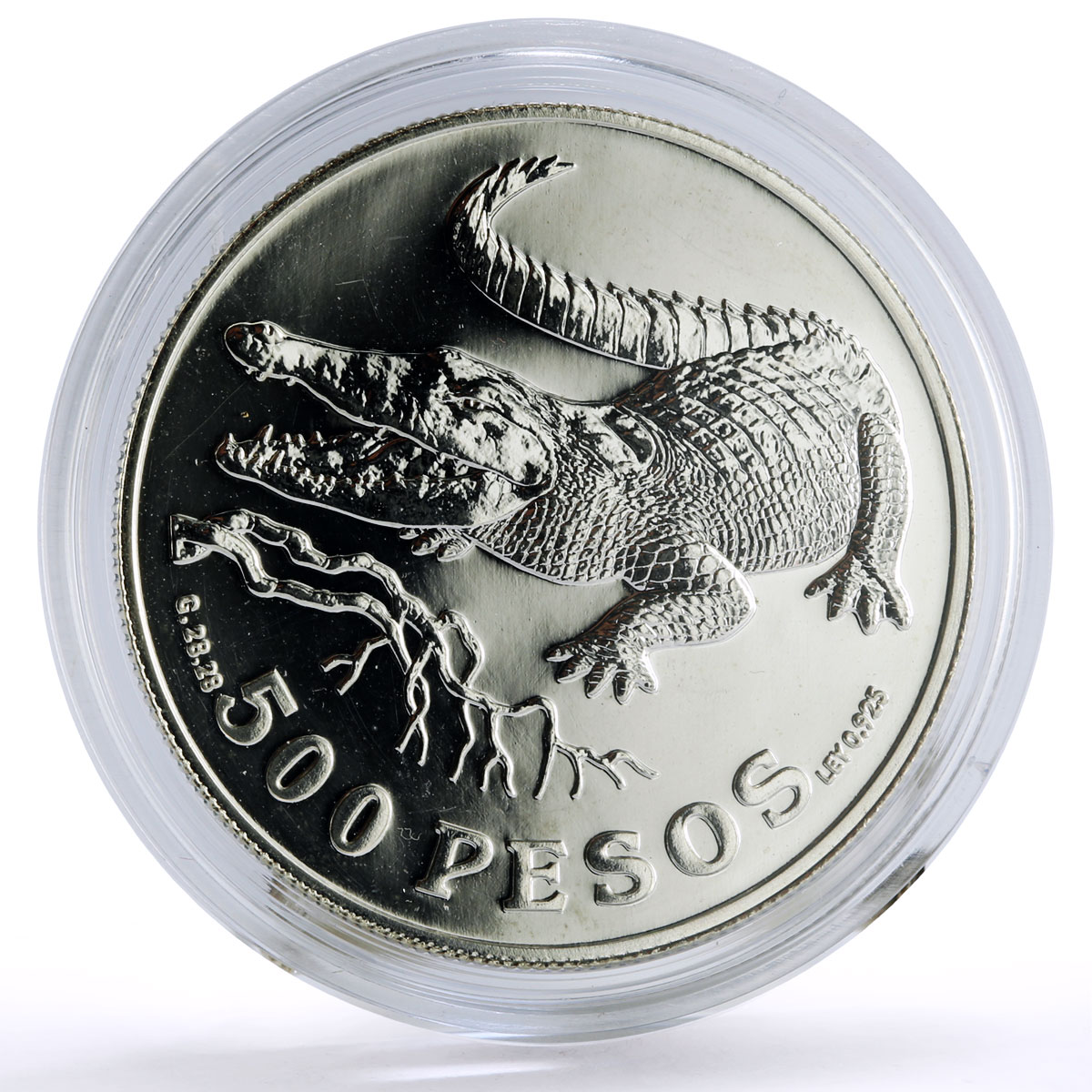 Colombia 500 pesos Conservation Wildlife Crocodile Fauna silver coin 1978