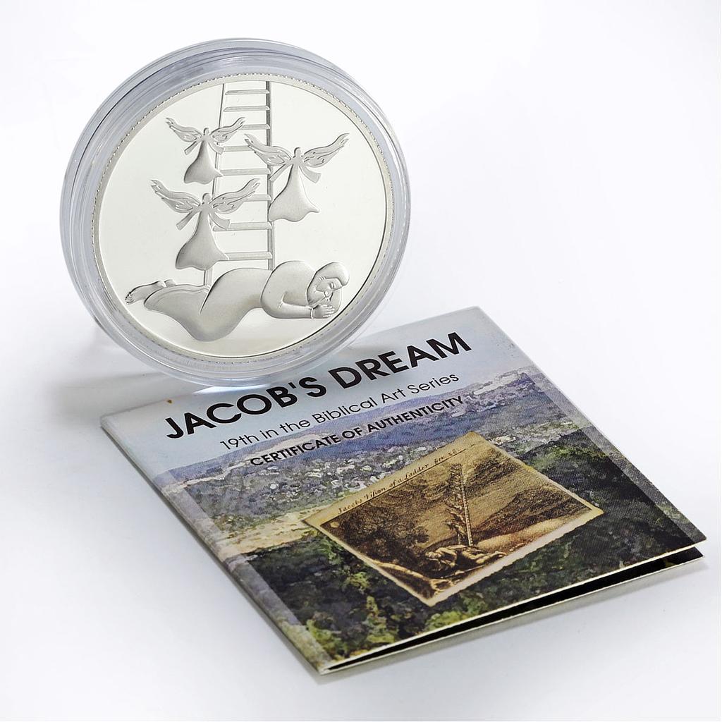 Israel 2 sheqalim Biblical Art Jacob Dreaming Angels proof silver coin 2014