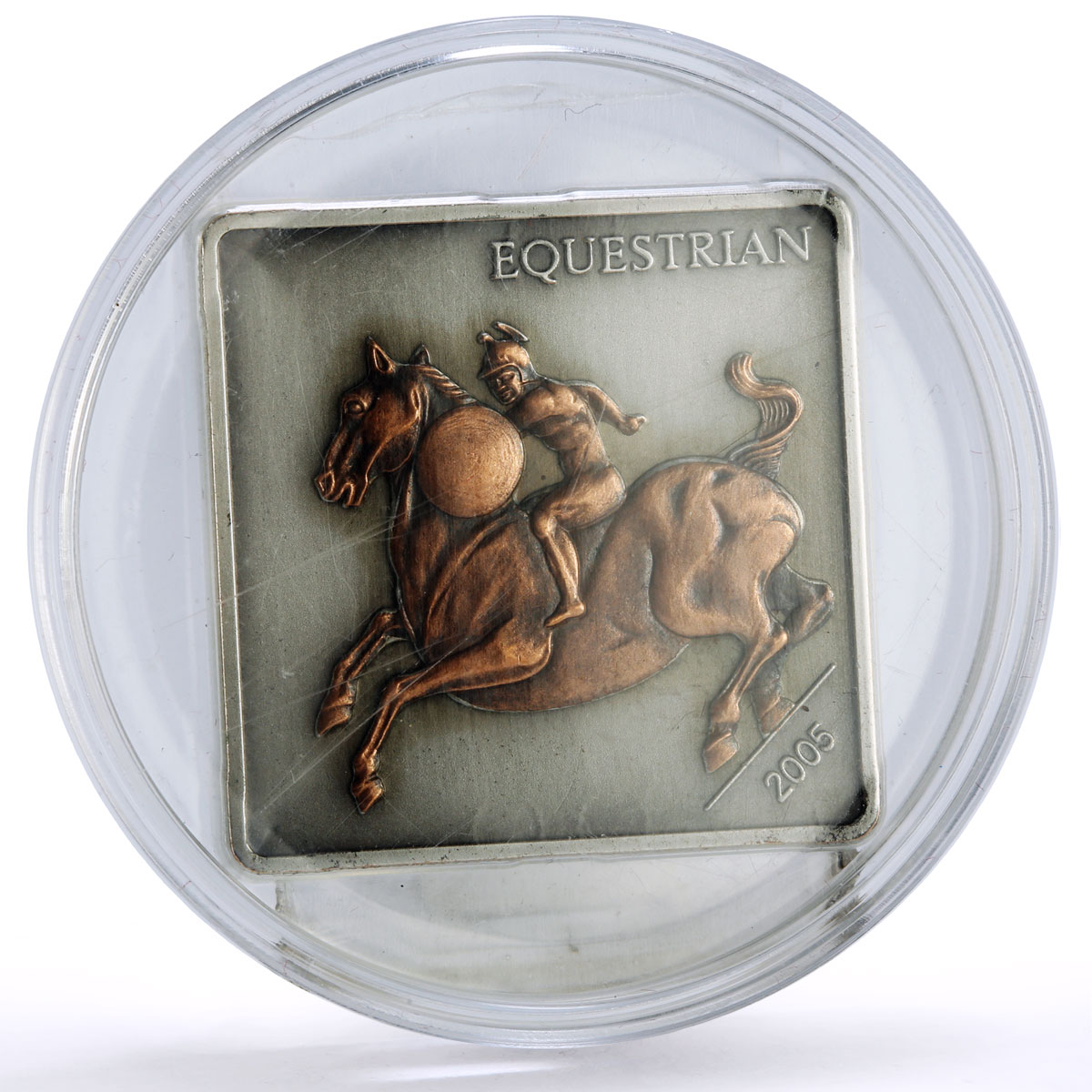 Mongolia 500 togrog Leonardo Da Vinci Equestrian Brazed Art silver coin 2005