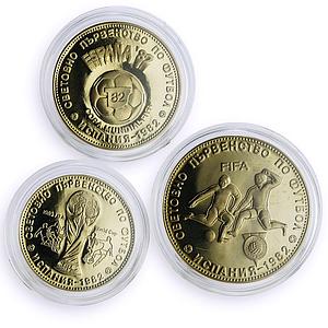 Bulgaria set of 3 coins Football World Cup in Spain proof CuNi coins 1982