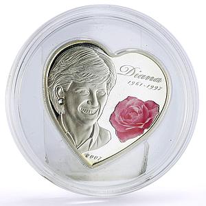 Cook Islands 5 $ Princess Diana Death England's Rose Politics silver coin 2007