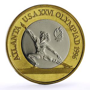 Romania Atlanta Olympics Gymnastics Piefort PnA315c.1 TRIAL NiBrass coin 1996