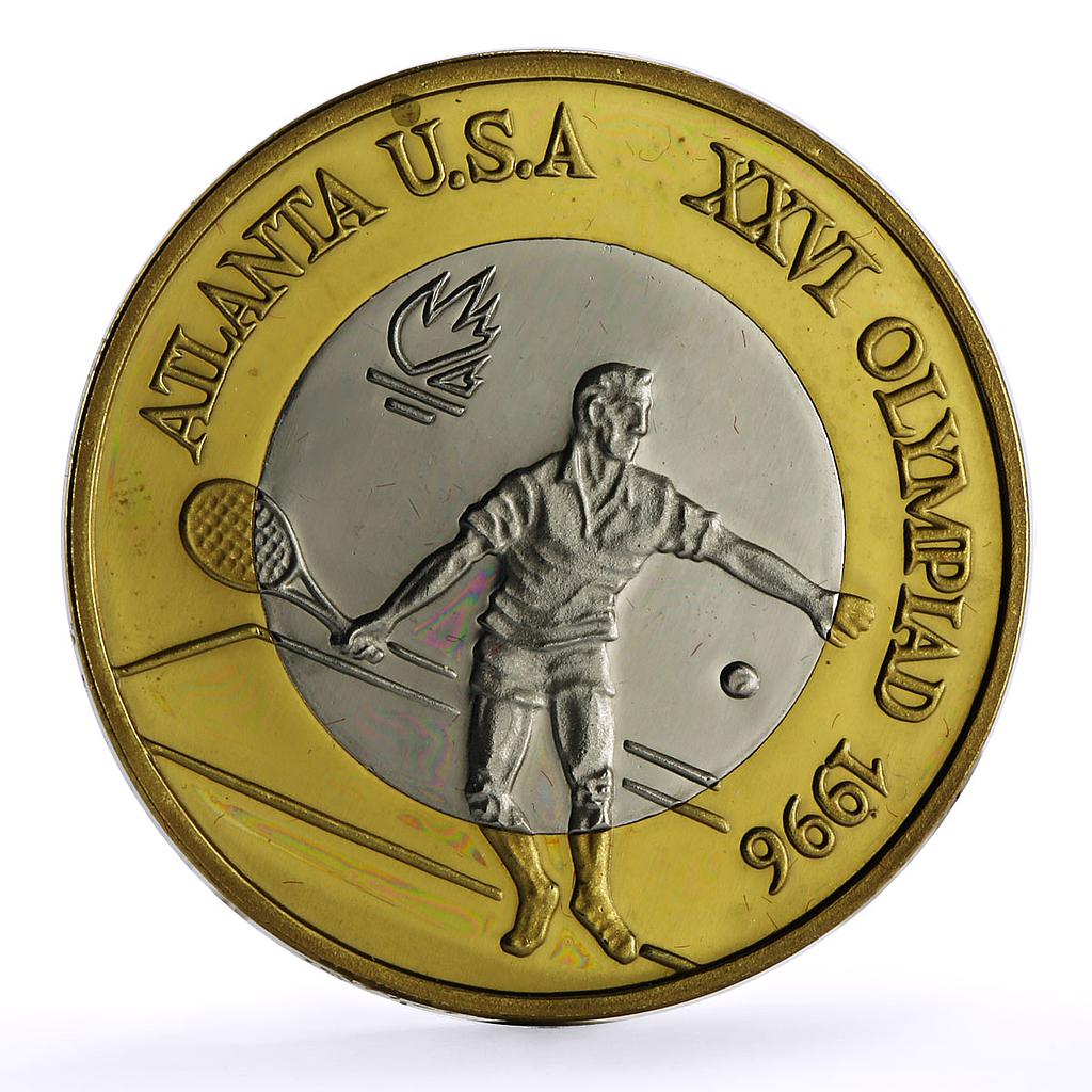 Romania Atlanta Olympic Games Tennis Piefort TRIAL PATTERN NiBrass coin 1996