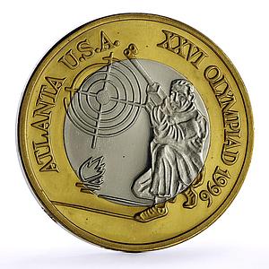 Romania Atlanta Olympics Shooting Sports Piefort TRIAL PATTERN NiBrass coin 1996