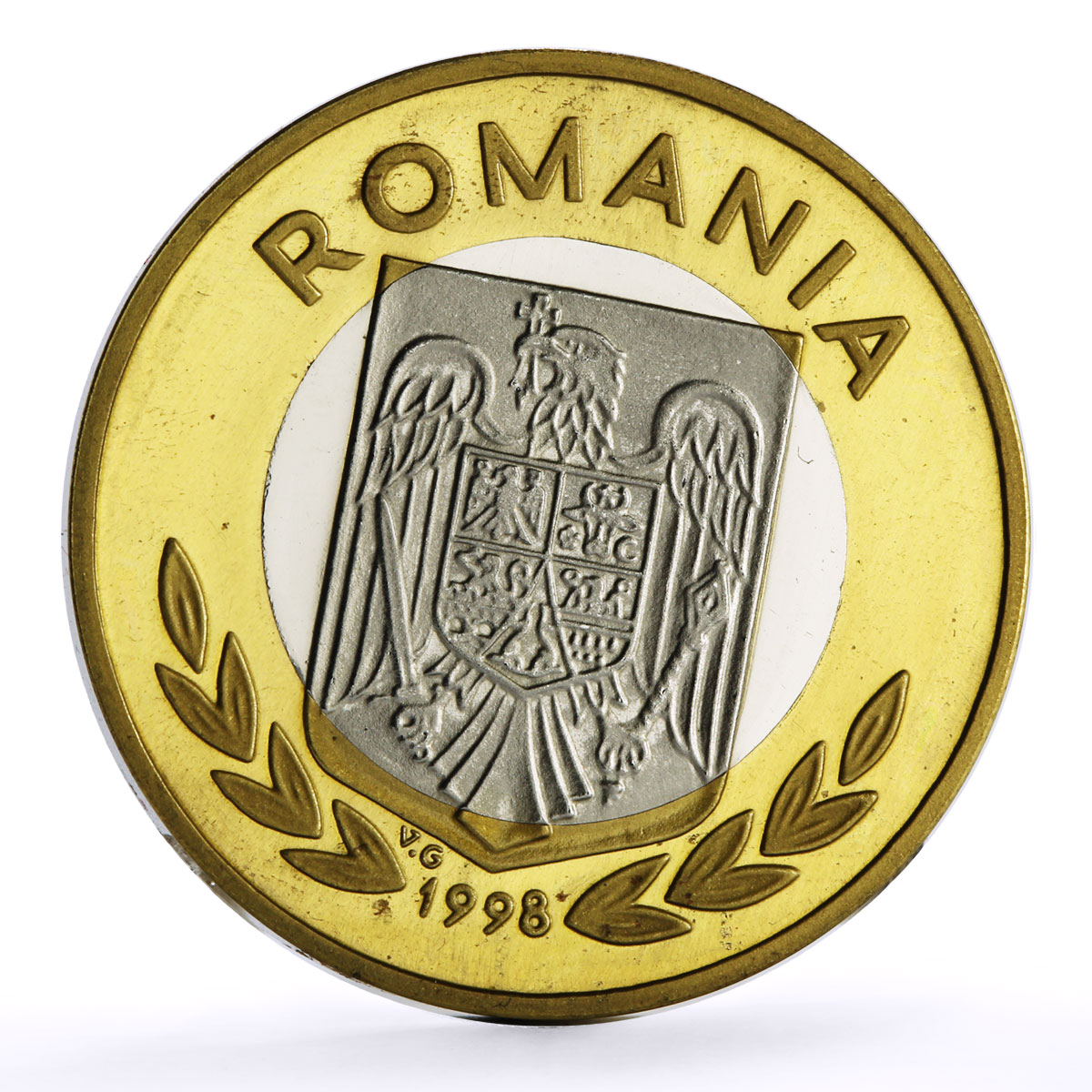 Romania Nagano Olympic Games Skier Piefort TRIAL PATTERN NiBrass coin 1998