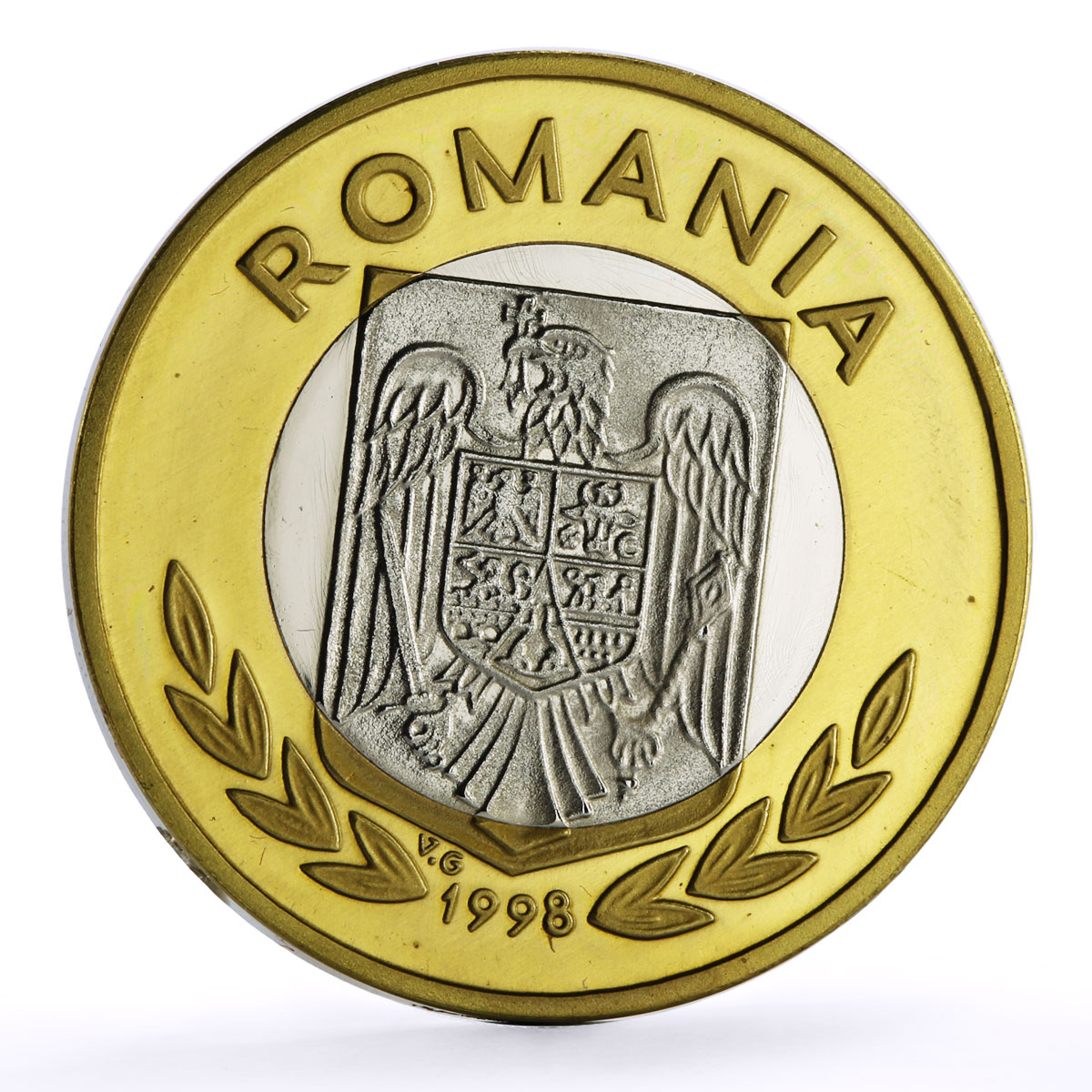 Romania Nagano Olympic Games Hockey Piefort TRIAL PATTERN NiBrass coin 1998